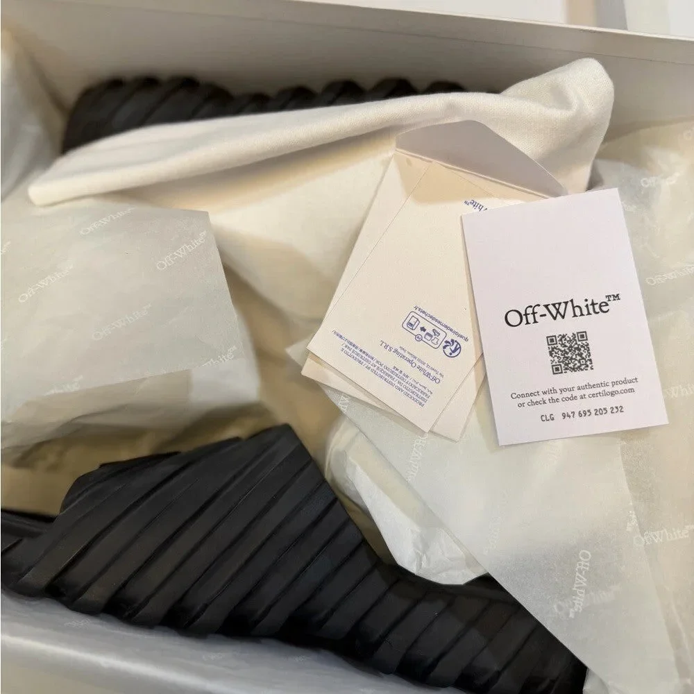 Off-White Black Men's Slide Sandals
